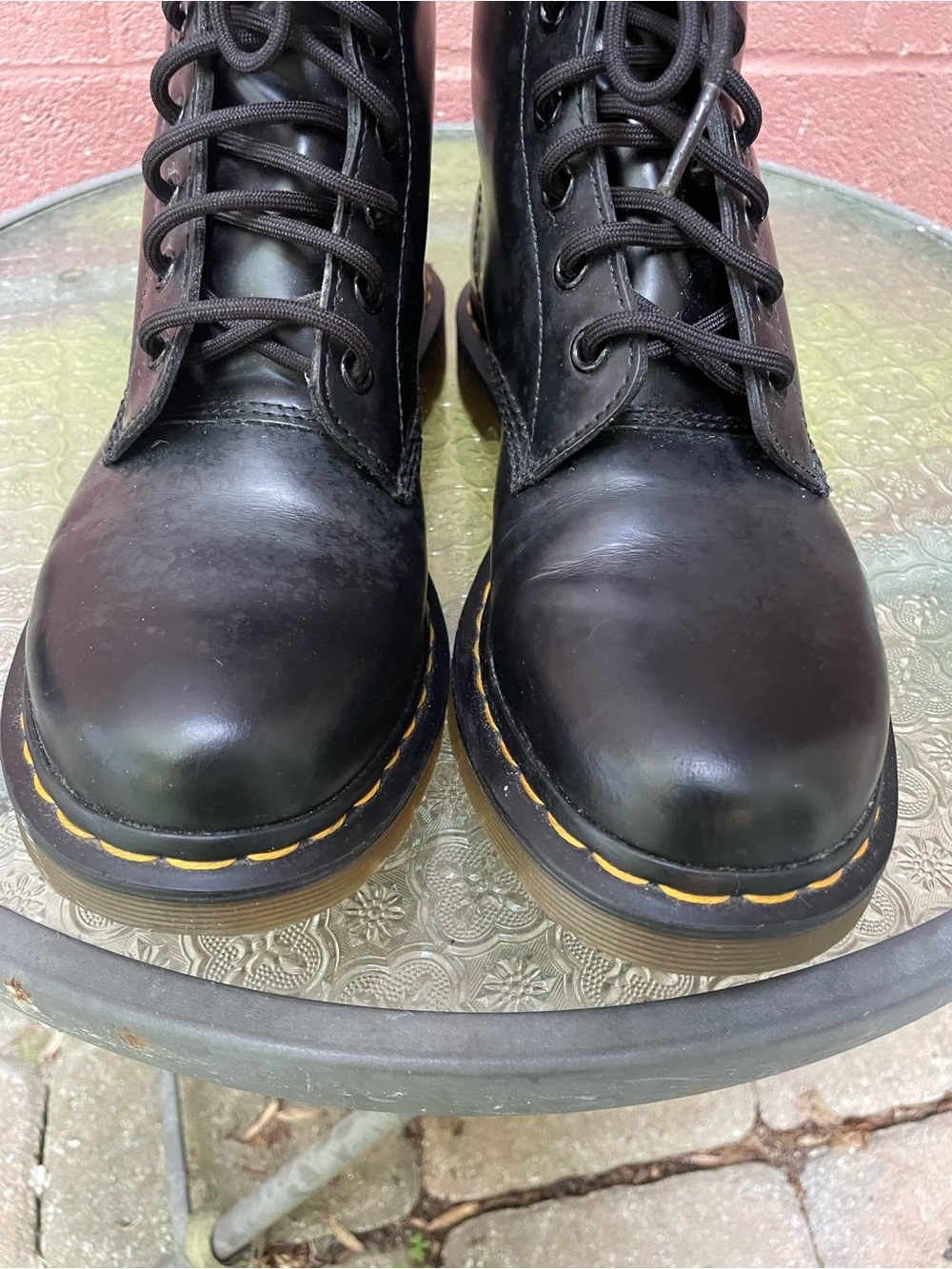Dr Martens 1460 Black Leather Combat Boots Size 8 - Picture 6 of 13